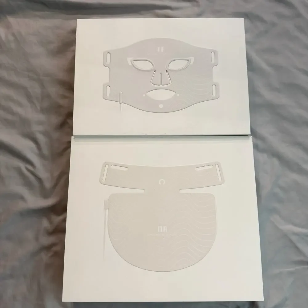 INIA Red Light Therapy Set Face Neck & Chest LED Mask NIR Complete Kit Boxes
